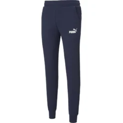 PUMA - Pantalone felpa da uomo blu slim fit con elastico e lacci in vita