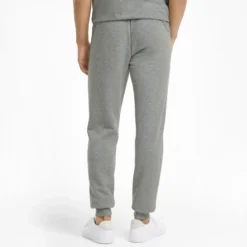 PUMA - Pantalone felpa da uomo grigio slim fit con elastico e lacci in vita