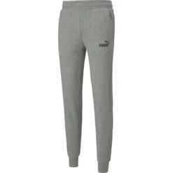 PUMA - Pantalone felpa da uomo grigio slim fit con elastico e lacci in vita