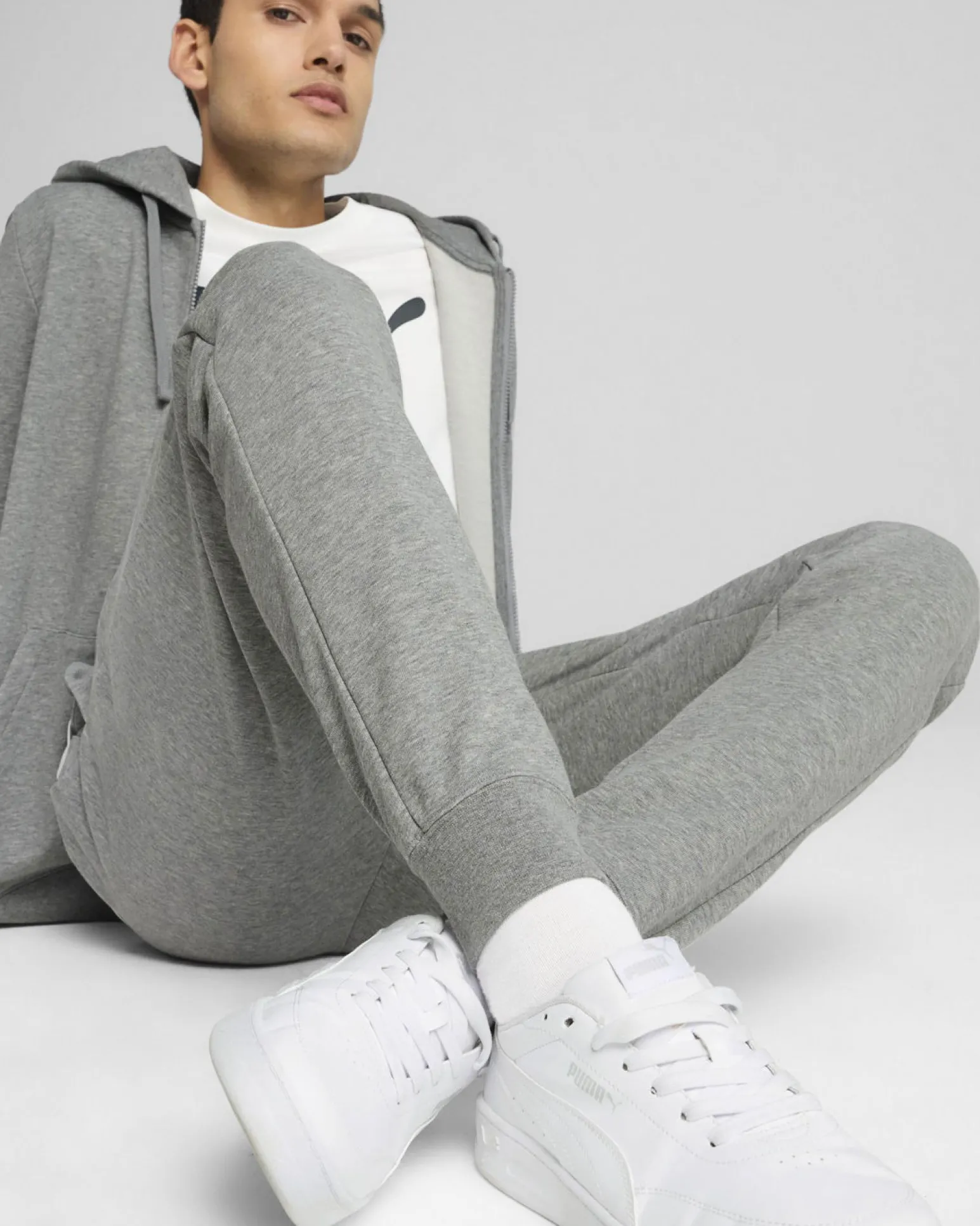 PUMA - PANTALONE GRIGIO ESSENTIAL NO. 1 LOGO SLIM DA UOMO, 682644-03