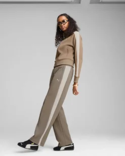 PUMA - PANTALONE T7 ALWAYS ON TAUPE CON BANDA BEIGE  DA DONNA, 629797-97