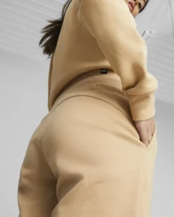 PUMA - Pantalone tuta da donna beige con logo leopardato
