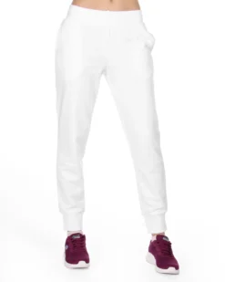 PUMA - Pantalone tuta da donna bianco con logo metallizzato