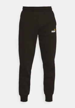 PUMA - Pantalone tuta da uomo nero con elastico in vita