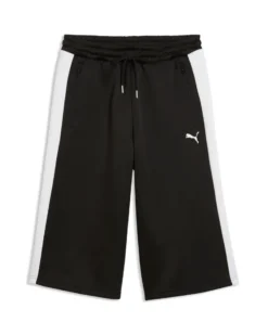 PUMA - PANTALONE TUTA 3/4 NERO CON BANDE BIANCHE T7 RELAXED - DA UOMO, 635359-01