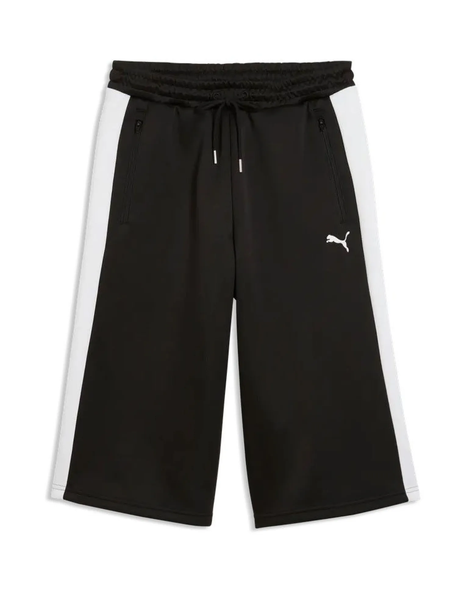 PUMA - PANTALONE TUTA 3/4 NERO CON BANDE BIANCHE T7 RELAXED - DA UOMO, 635359-01