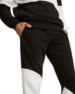 PUMA - Pantalone tuta nero e bianco da uomo