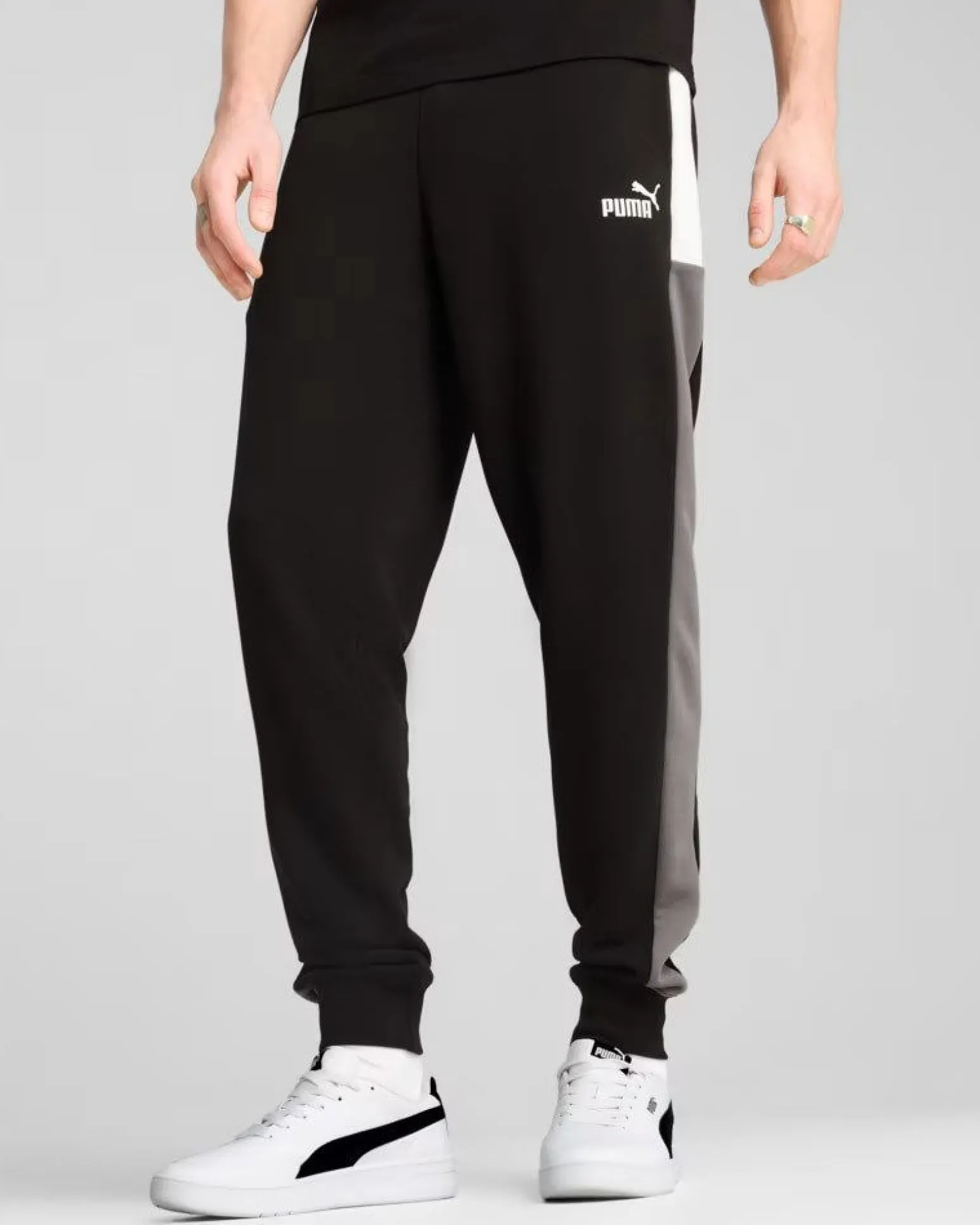 PUMA - PANTALONE TUTA NERO ESSENTIAL BLOCK SWEAT DA UOMO, 684689-01