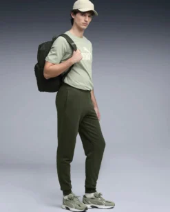 PUMA - PANTALONE VERDE ESSENTIAL 2 COLOR NO.1 LOGO SW DA UOMO, 684714-70