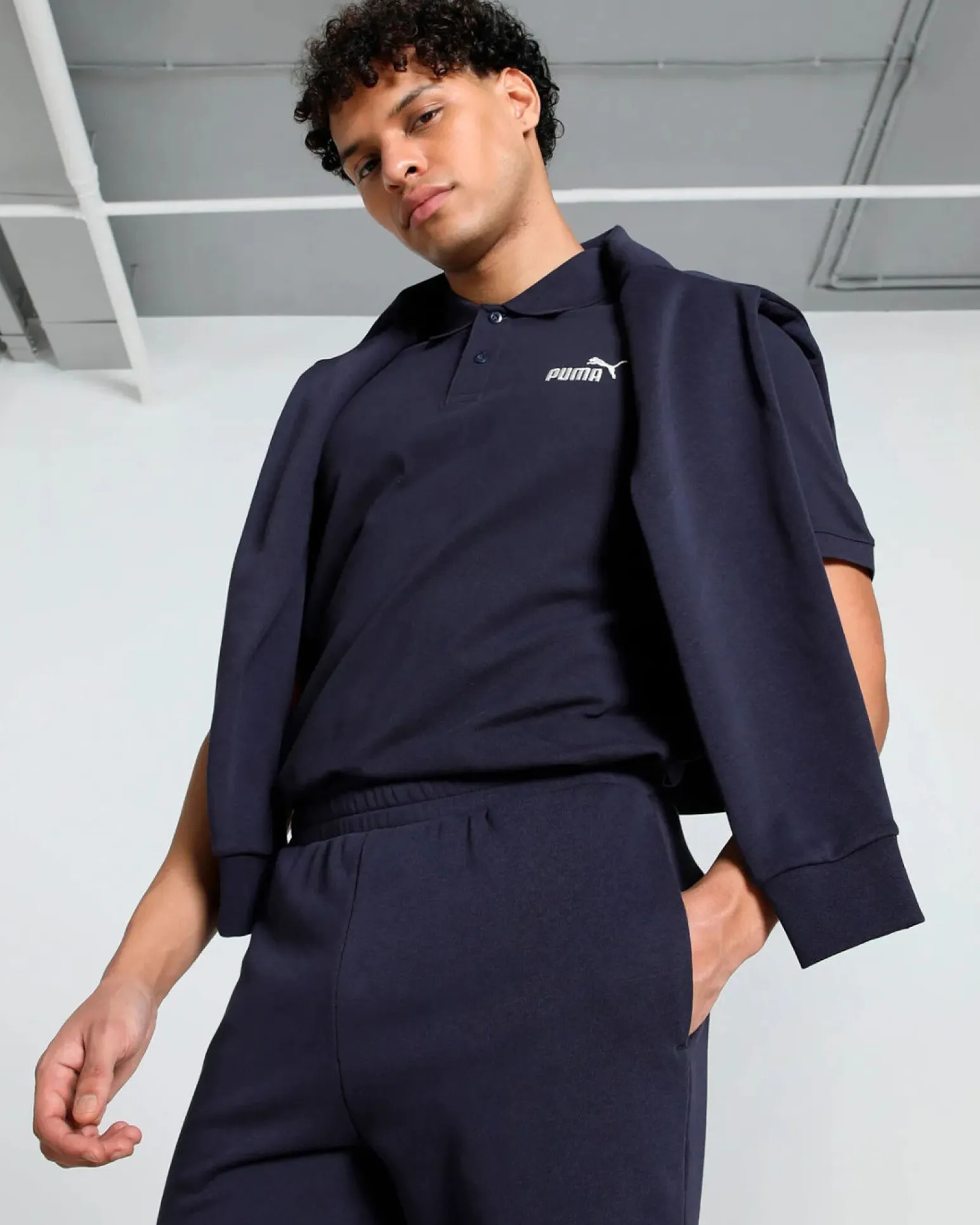 PUMA - POLO BLU ESSENTIAL N.1 LOGO PIQUE TU DA UOMO - 682552-16