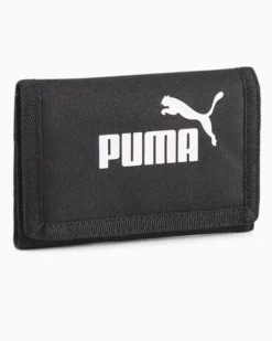 PUMA - Portafoglio nero a strappo con logo bianco