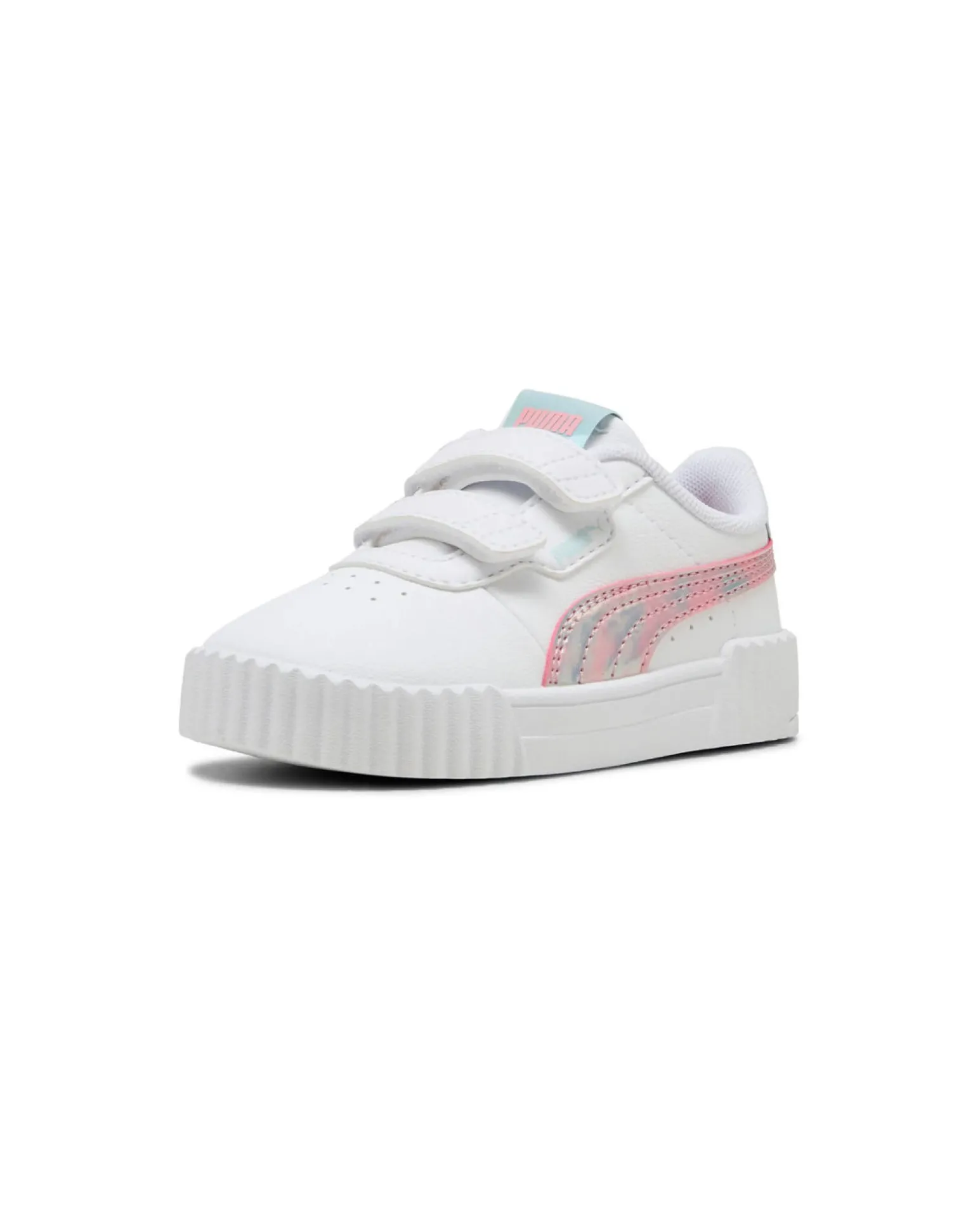 PUMA - Scarpa da bambina bianca con dettagli rosa e azzurro - CARINA 3.0 SPACE BELLE V INF