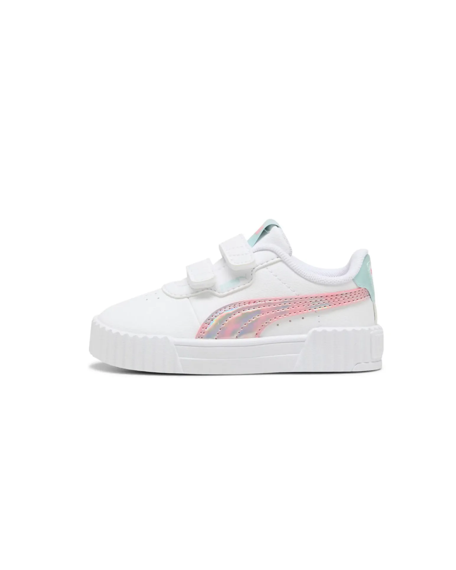PUMA - Scarpa da bambina bianca con dettagli rosa e azzurro - CARINA 3.0 SPACE BELLE V INF