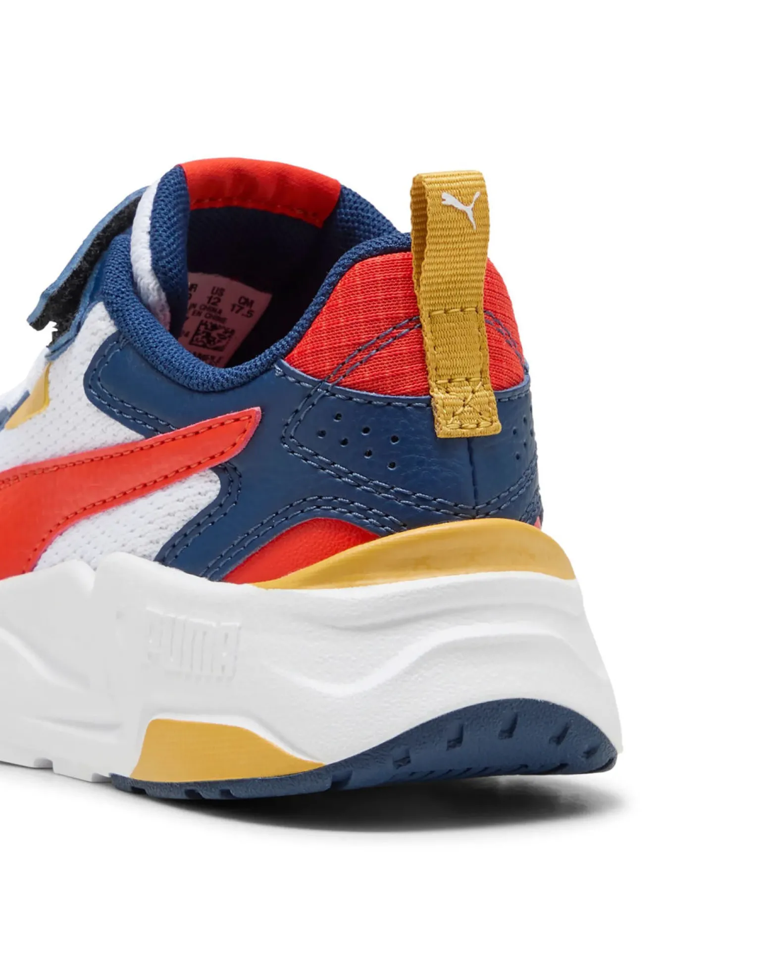 PUMA - Scarpa da bambino bianca con dettagli rosso, blu e giallo - TRINITY LITE AC+PS