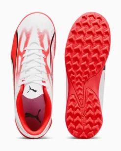 PUMA - Scarpa da calcetto bianca e rossa, numerata 35/38,5 - ULTRA PLAY TT JR
