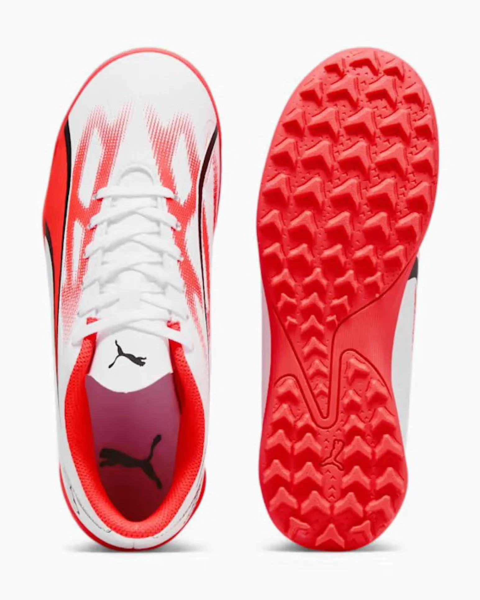 PUMA - Scarpa da calcetto bianca e rossa, numerata 35/38,5 - ULTRA PLAY TT JR