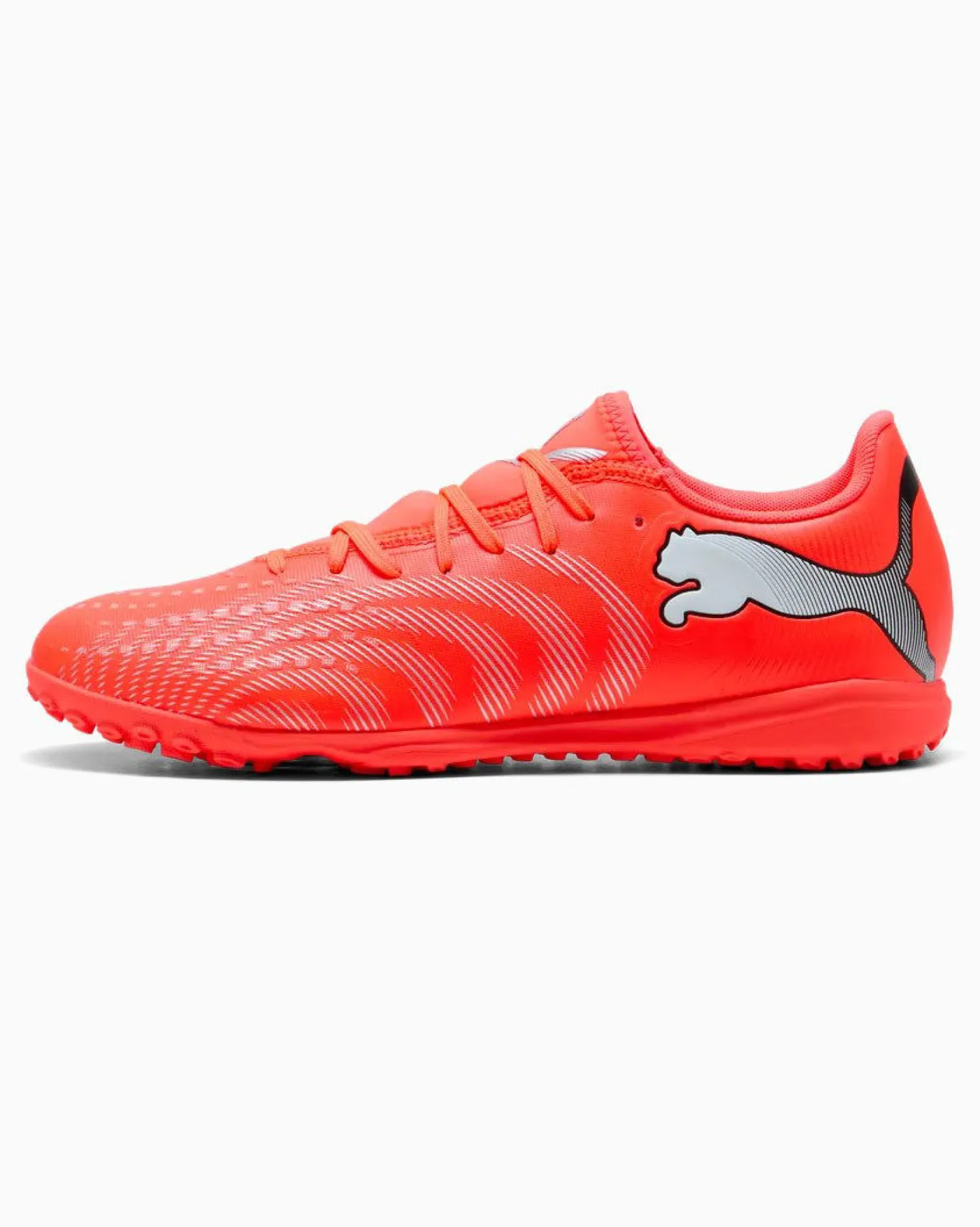 PUMA- SCARPA DA CALCETTO FUTURE 9 PLAY TT ROSSA FLUO CON DETTAGLI GRIGI E NERI DA UOMO, 108918-01