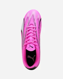 PUMA - Scarpa da calcio bambino rosa e nera con logo bianco - ULTRA PLAY FG/AG JR