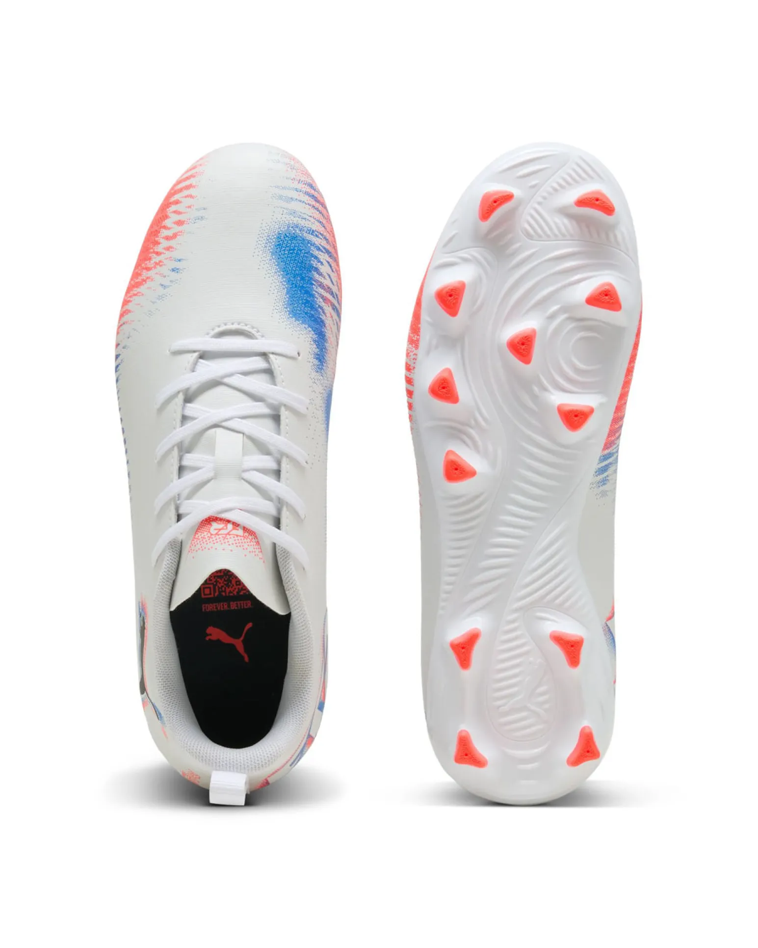 PUMA - SCARPA DA CALCIO BIANCA, ARANCIONE E BLU FUTURE 8 PLAY FG/AG DAL 30 AL 38,5 108622-01