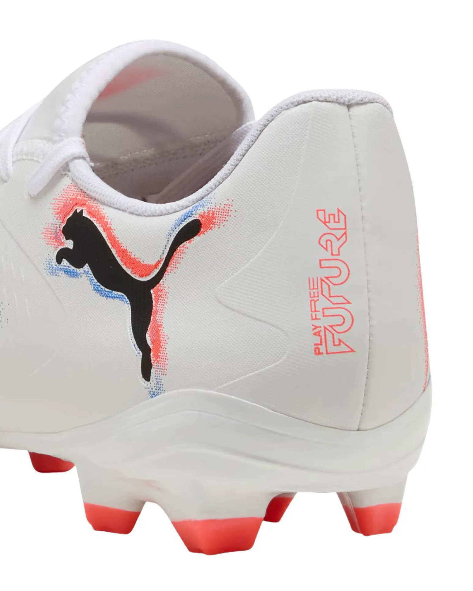 PUMA - Scarpa da calcio bianca con dettagli arancioni e blu - FUTURE 8 PLAY FG/AG
