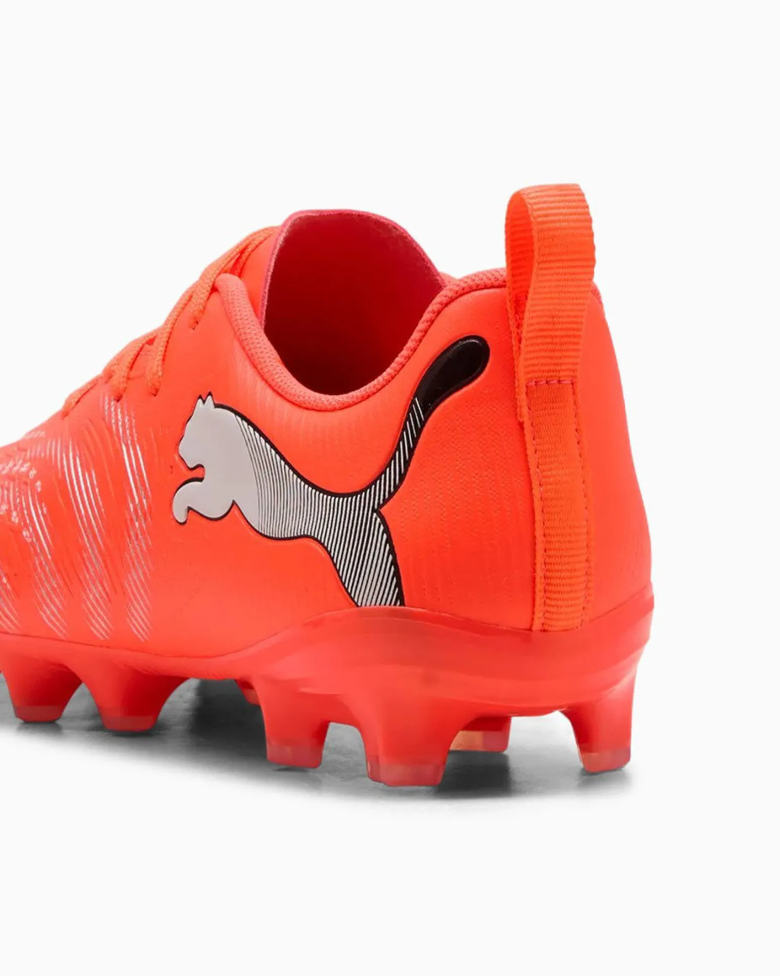 PUMA - SCARPA DA CALCIO KIDS FUTURE 9 PLAY FG/AG ROSSA FLUO CON DETTAGLI GRIGI E NERI DAL 30 AL 38.5, 108715-01