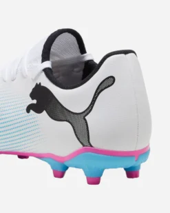 PUMA - Scarpa da calcio uomo bianca e nera con suola colorata - FUTURE 7 PLAY FG/AG