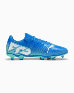 PUMA - SCARPA DA CALCIO UOMO BLU, BIANCA E VERDE FUTURE 7 PLAY FG/AG  107939-01