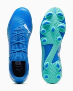 PUMA - SCARPA DA CALCIO UOMO BLU, BIANCA E VERDE FUTURE 7 PLAY FG/AG  107939-01