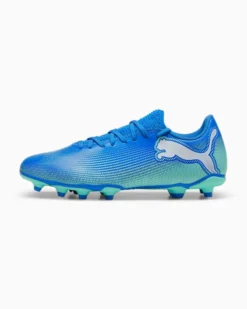 PUMA - SCARPA DA CALCIO UOMO BLU, BIANCA E VERDE FUTURE 7 PLAY FG/AG  107939-01