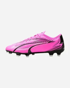 PUMA - Scarpa da calcio uomo rosa e nera con logo bianco - ULTRA PLAY FG/AG