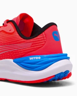 PUMA - Scarpa da running donna rosa fluo e blu in mesh traspirante con intersuola in schiuma - ELECTRIFY NITRO 3 WNS