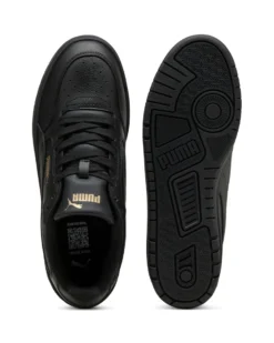 PUMA - Scarpa total black con dettgali logo oro  - SHUFFLE DOWNTOWN