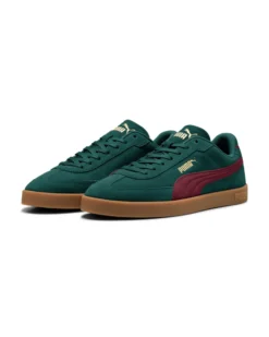 PUMA - Scarpa verde scuro con dettagli bordeaux - PUMA CLUB II ERA SUEDE