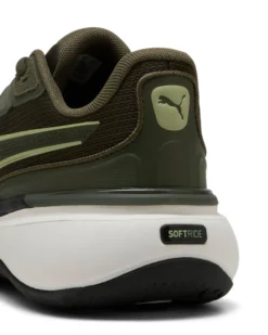 PUMA - scarpe da running verde oliva con suola bianca - SOFTRIDE EXO