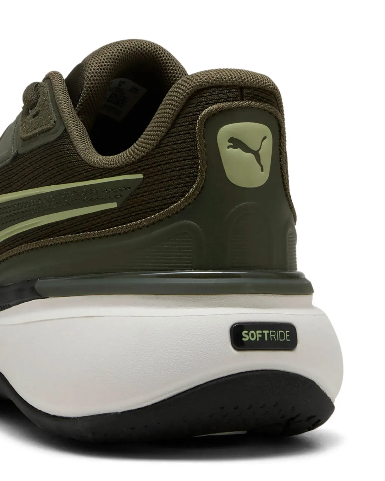 PUMA - scarpe da running verde oliva con suola bianca - SOFTRIDE EXO