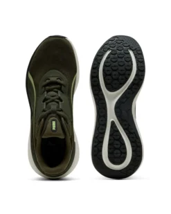 PUMA - scarpe da running verde oliva con suola bianca - SOFTRIDE EXO