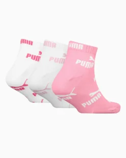 PUMA - SET 3 PAIA CALZA QUARTER BIANCO E ROSA, 701230805_004