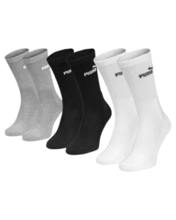 PUMA - SET 3 PAIA CALZA SPORT BIANCO, NERO E GRIGIO, 701235359_003