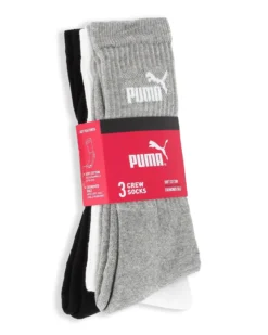 PUMA - SET 3 PAIA CALZA SPORT BIANCO, NERO E GRIGIO, 701235359_003
