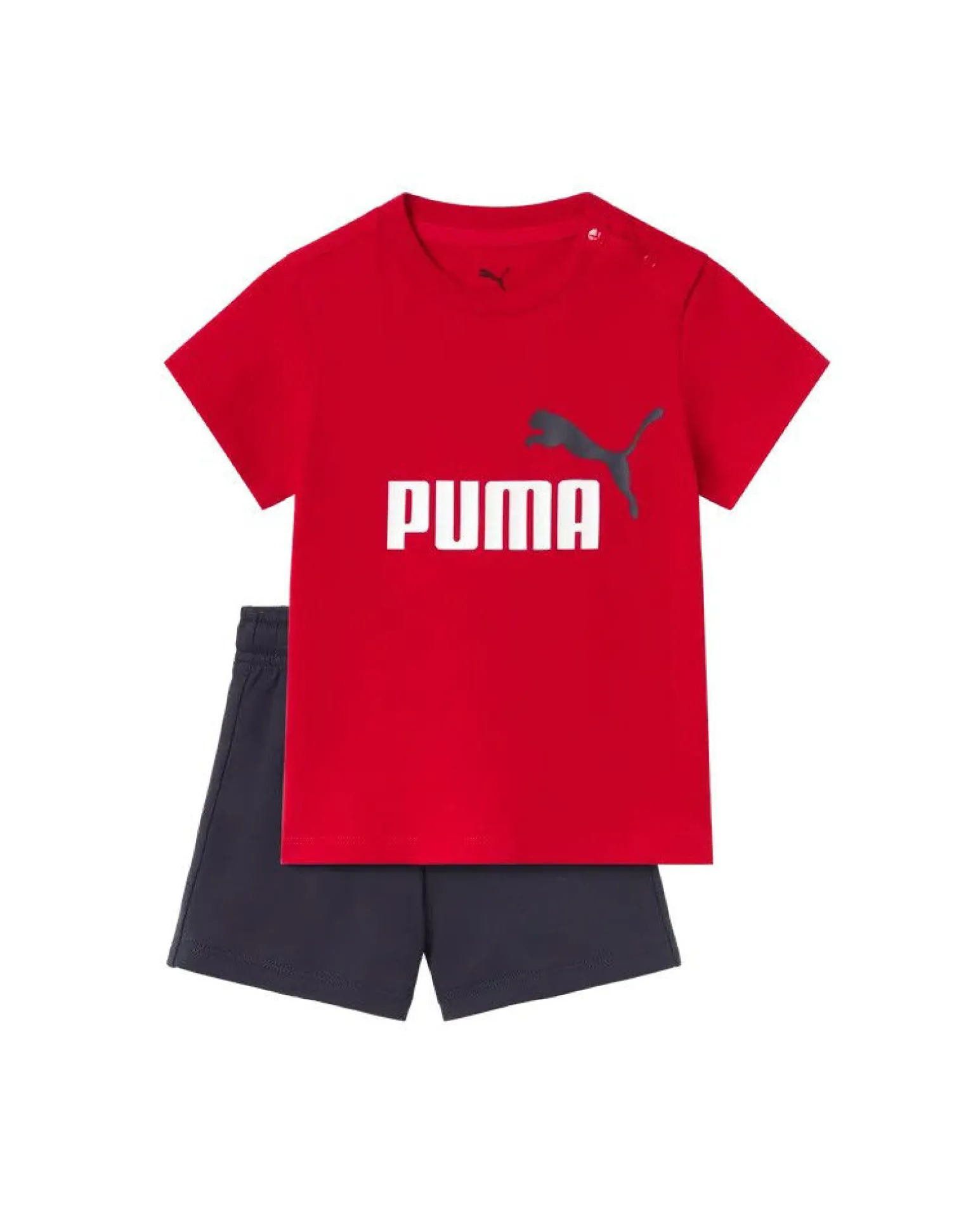 PUMA - SET SHORT+ T-SHIRT ROSSA E BLU BABY ( 6 MESI - 4 ANNI)MINICATS ESSENTIALS, 686285-11