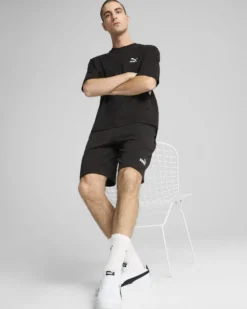 PUMA - SHORT NERO ESSENTIAL NO. 1 LOGO SLIM 9"  DA UOMO, 682646-01