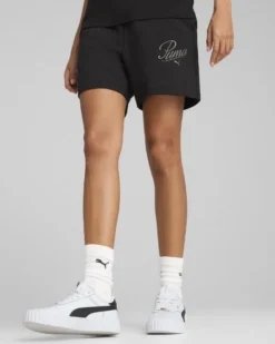 PUMA SHORT NERO ESSENTIAL  SCRIPT HIGH-WAIST 5" UNISEX, 684984-01