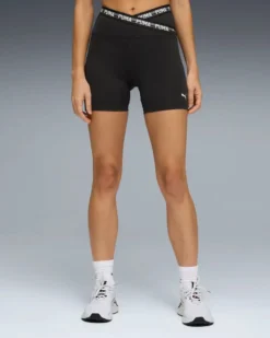 PUMA -SHORT NERO STRONG CROSS FRONT TIGHT HW 5" DA DONNA,  528497-01