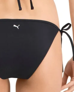 PUMA - Slip bikini nero con allacciatura laterale
