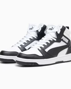 PUMA - Sneaker alta da uomo bianca e nera con lacci - REBOUND V6