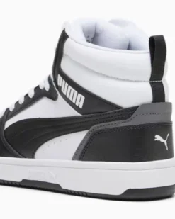 PUMA - Sneaker alta da uomo bianca e nera con lacci - REBOUND V6