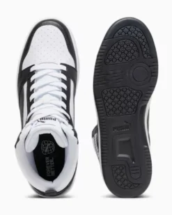 PUMA - Sneaker alta da uomo bianca e nera con lacci - REBOUND V6
