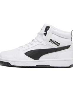 PUMA - Sneaker alta da uomo bianca con logo nero - REBOUND V6