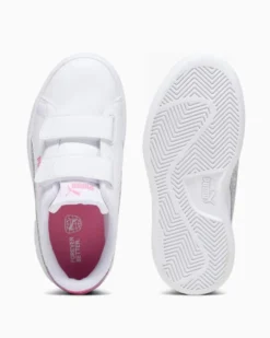 PUMA - Sneaker da bambina bianca con logo rosa glitter, numerata 28/35 - SMASH 3.0 L STAR G V PS
