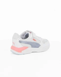 PUMA - Sneaker da bambina bianca e rosa con logo metallizzato, numerata 28/35 - X RAY SPEED LITE BLINK AC PS
